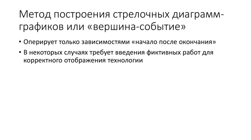 Метод построения стрелочных диаграмм-графиков или «вершина-событие»