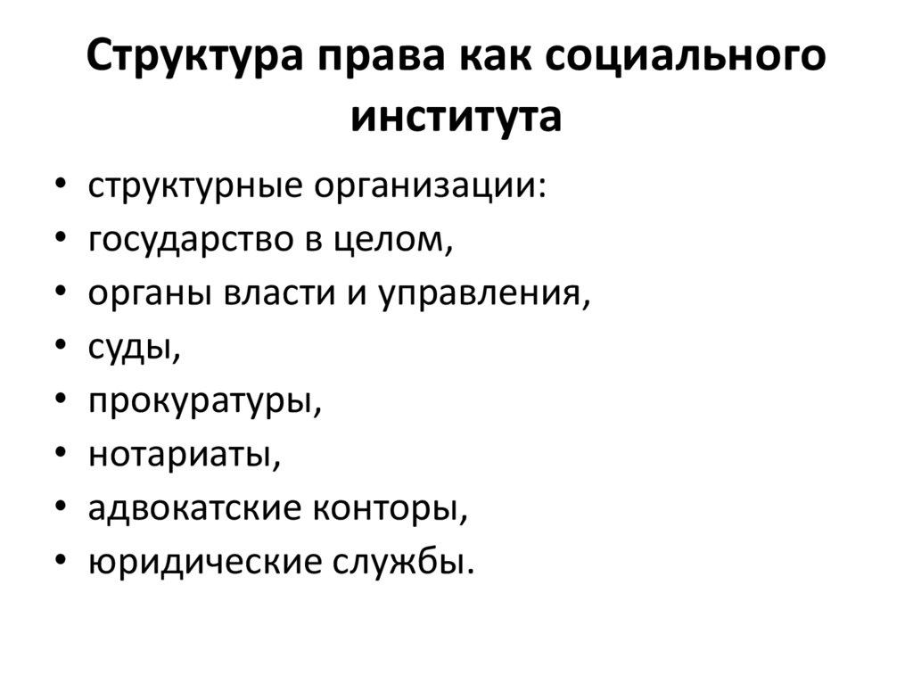 Структура права как социального института