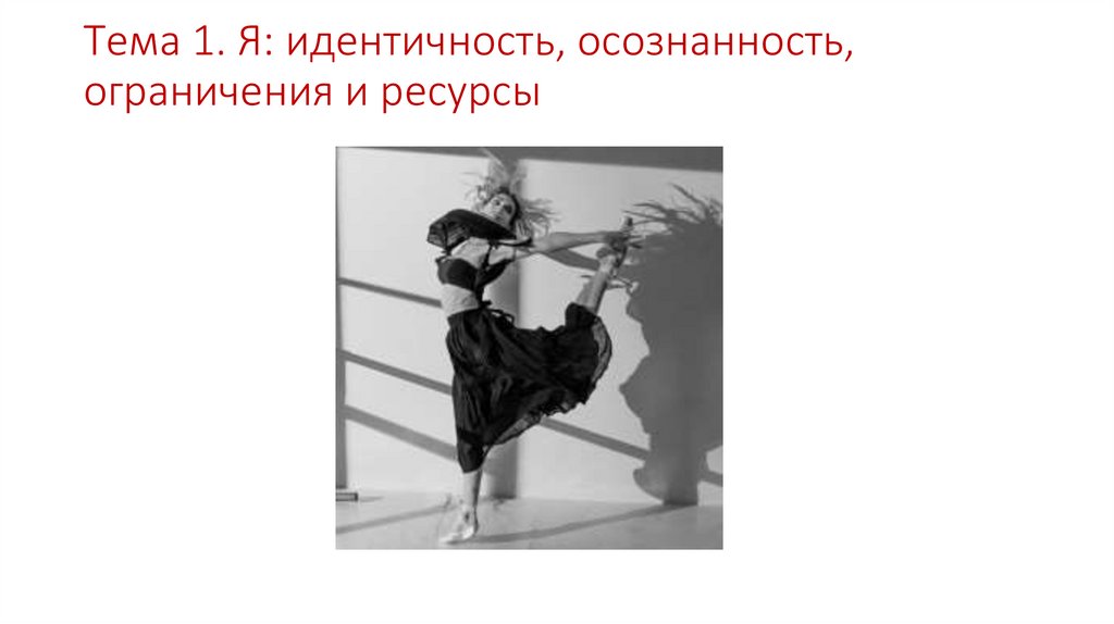 Тема 1. Я: идентичность, осознанность, ограничения и ресурсы