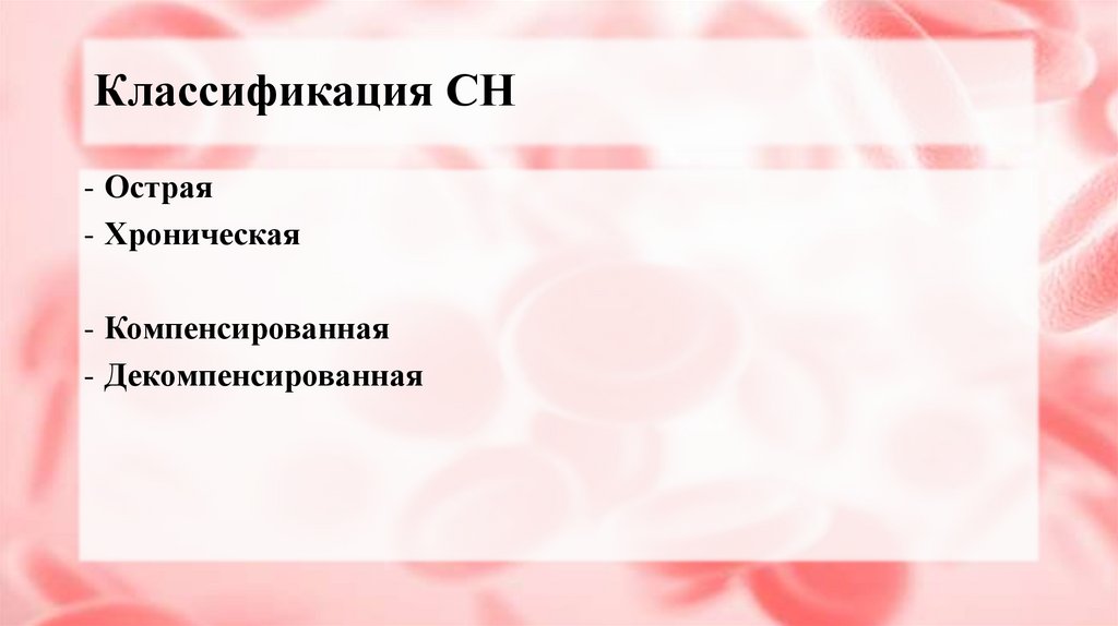 Классификация СН