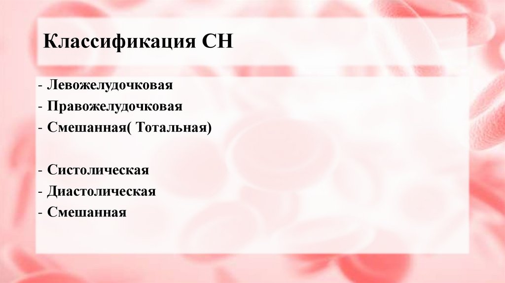 Классификация СН