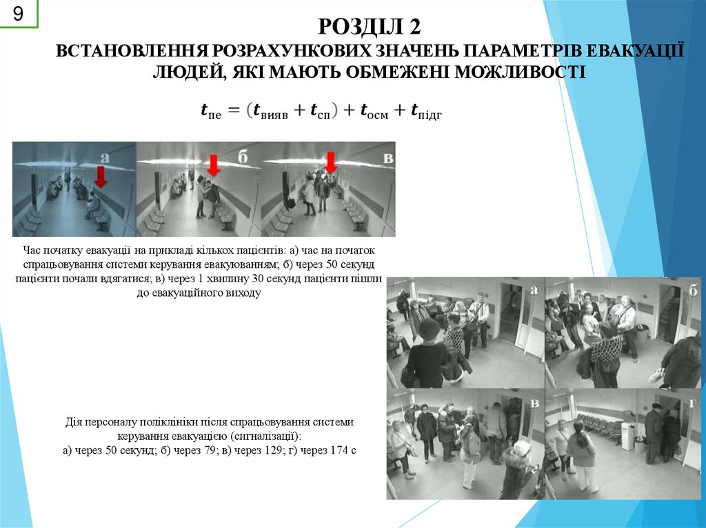 РОЗДІЛ 2 ВСТАНОВЛЕННЯ РОЗРАХУНКОВИХ ЗНАЧЕНЬ ПАРАМЕТРІВ ЕВАКУАЦІЇ ЛЮДЕЙ, ЯКІ МАЮТЬ ОБМЕЖЕНІ МОЖЛИВОСТІ