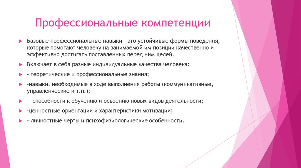 Профессиональные компетенции