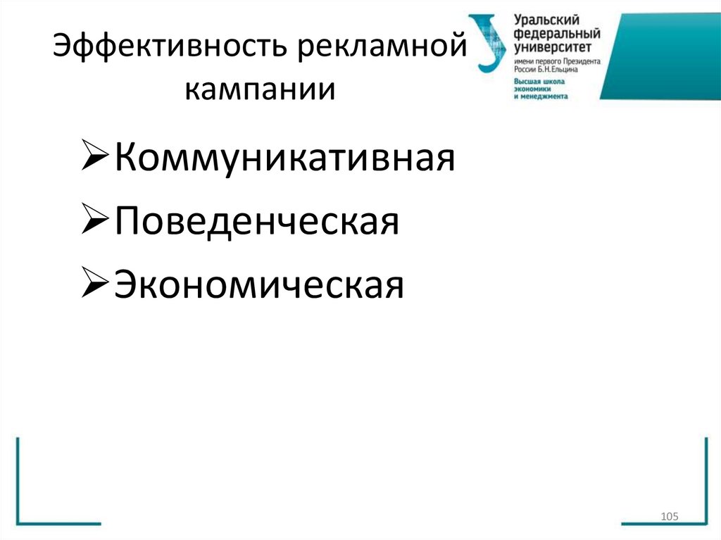 Эффективность рекламной кампании