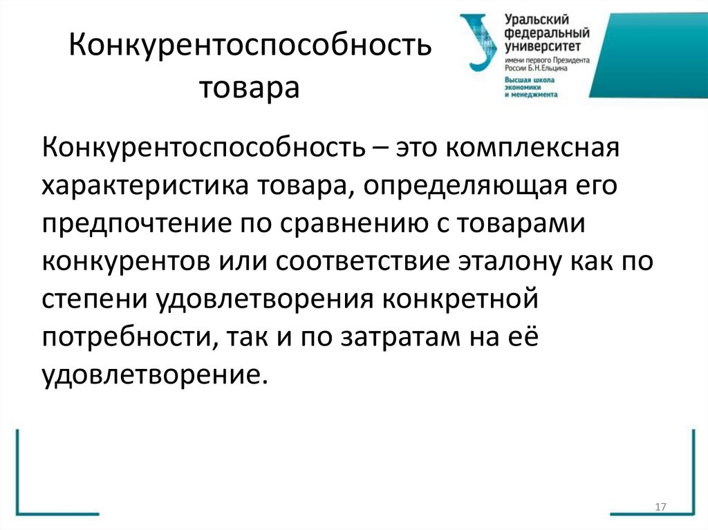 Конкурентоспособность товара