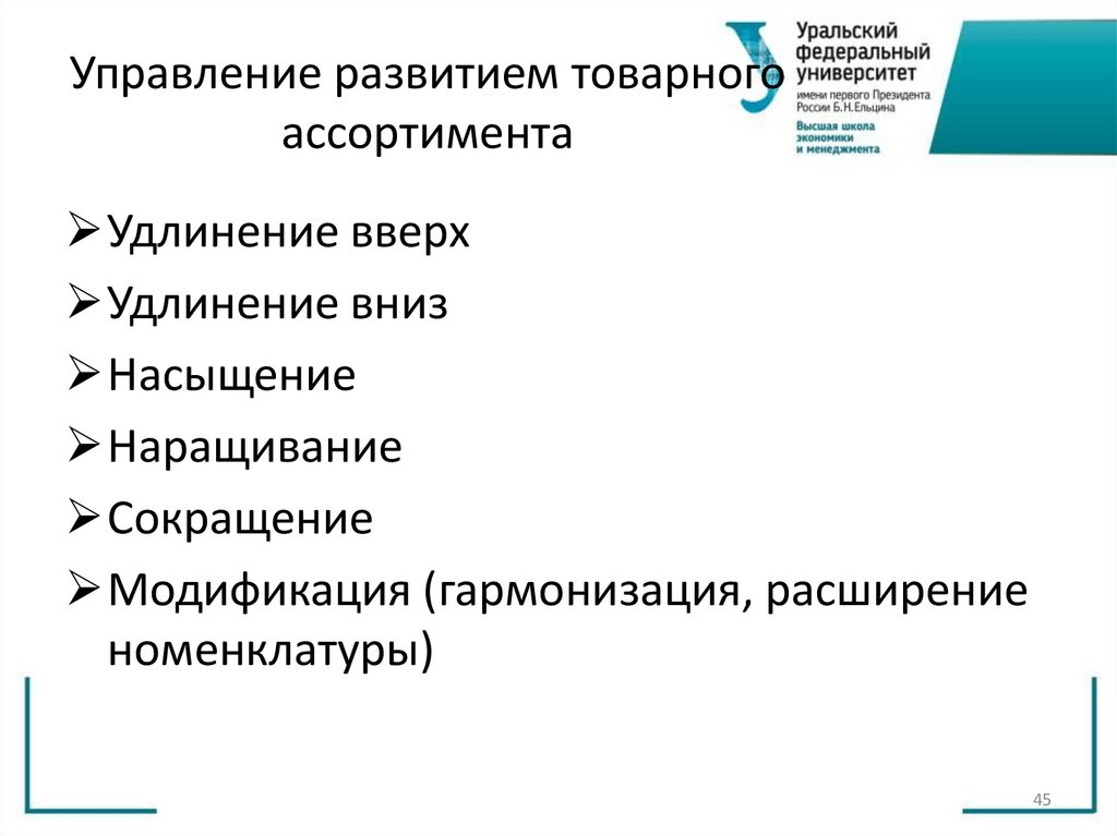 Управление развитием товарного ассортимента