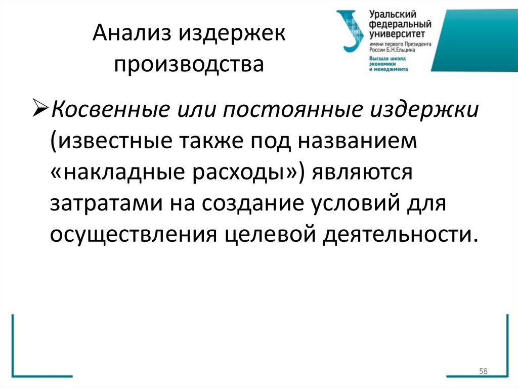 Анализ издержек производства