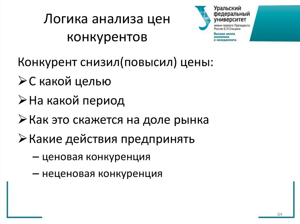 Логика анализа цен конкурентов