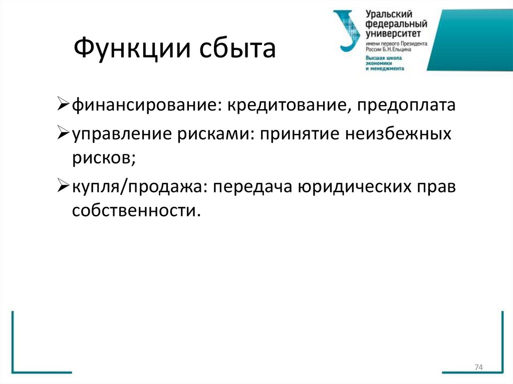 Функции сбыта