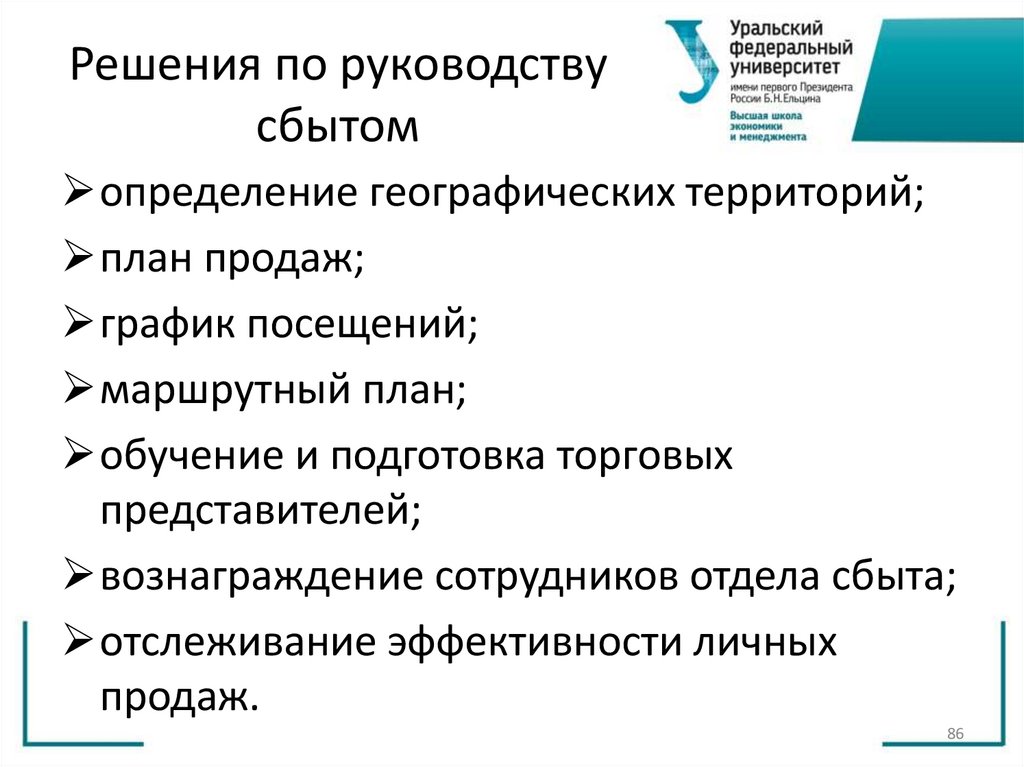 Решения по руководству сбытом