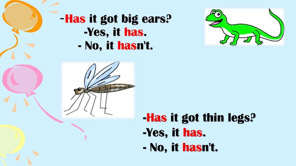 -Has it got big ears? -Yes, it has. - No, it hasn't.