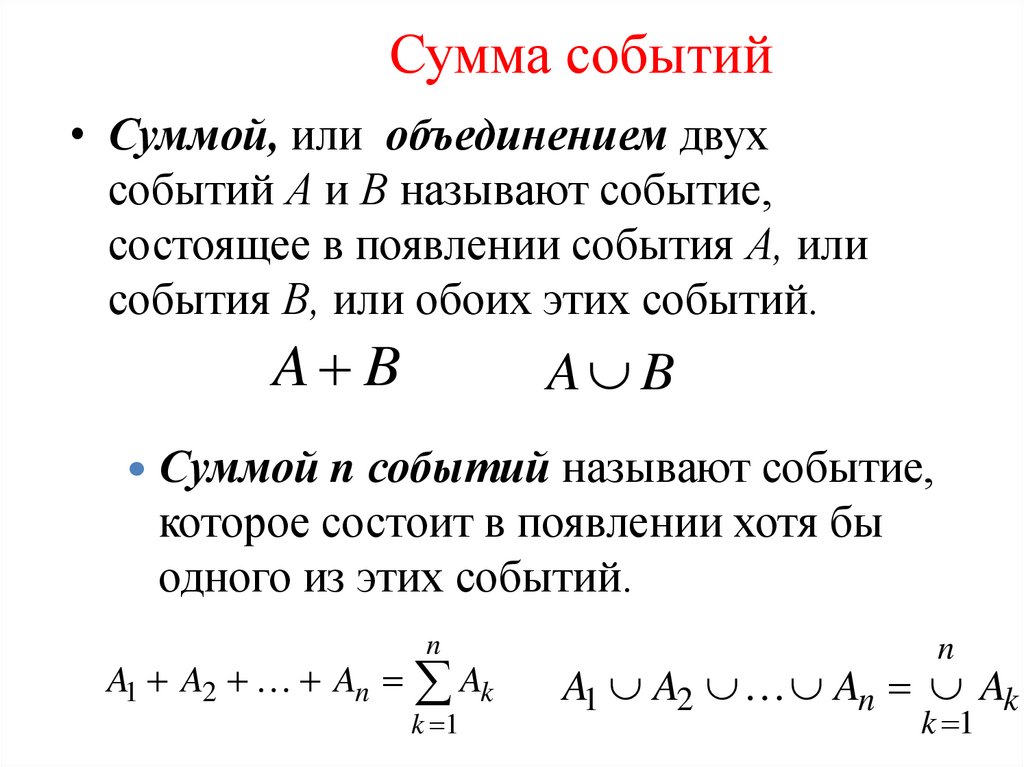 Сумма событий