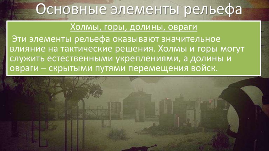 Основные элементы рельефа