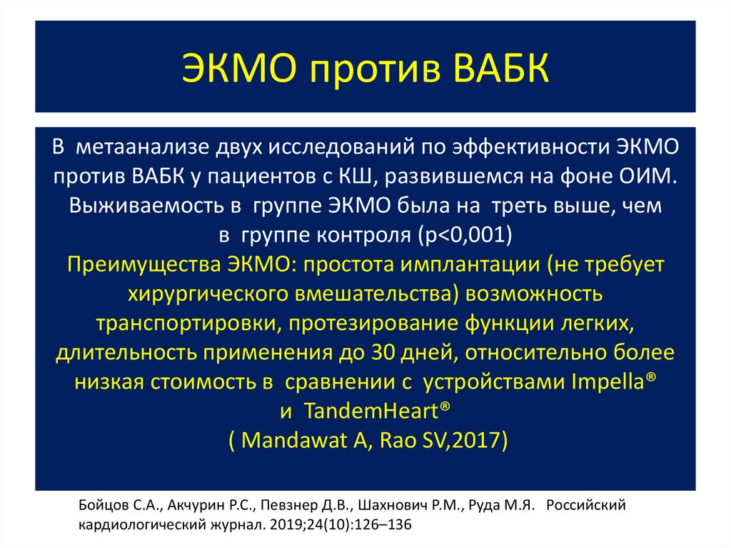 ЭКМО против ВАБК