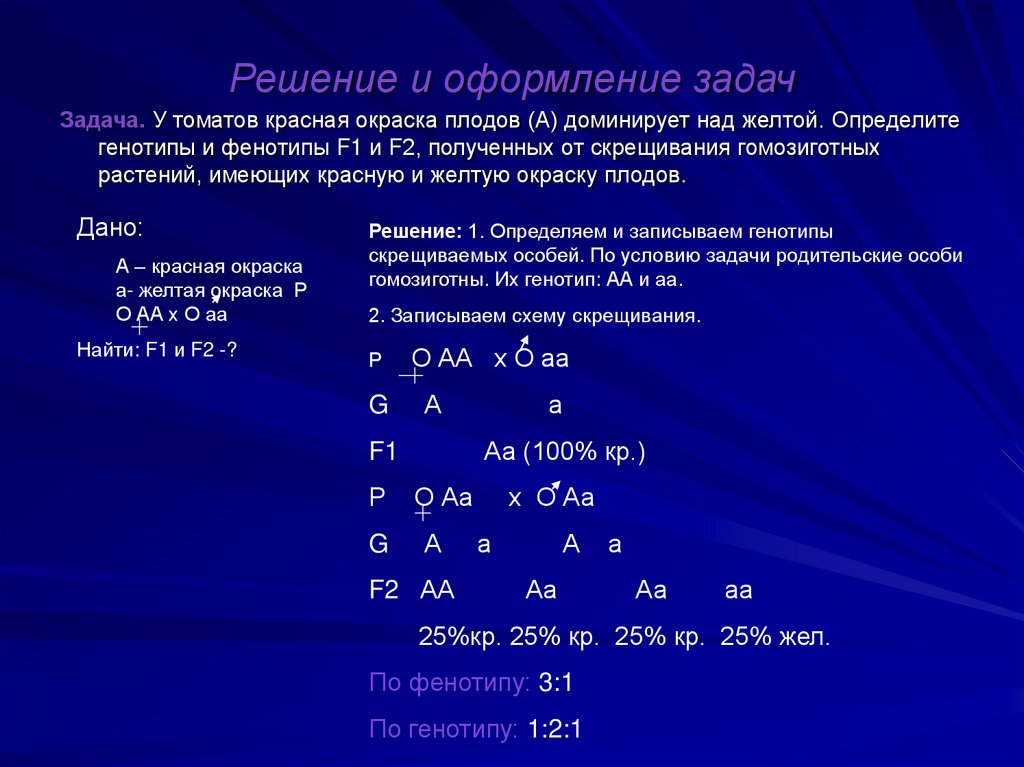 Решение и оформление задач