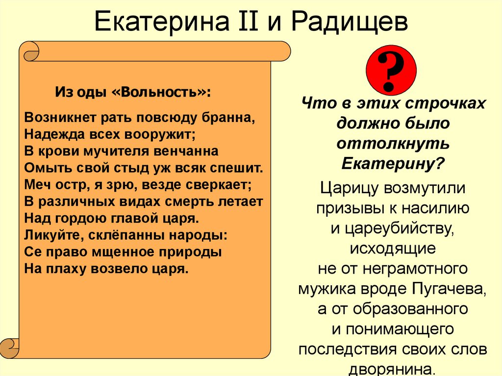 Екатерина II и Радищев