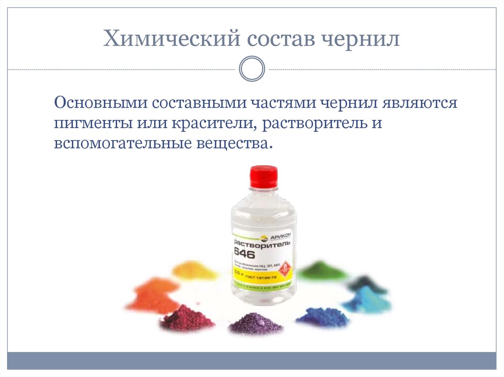 Химический состав чернил