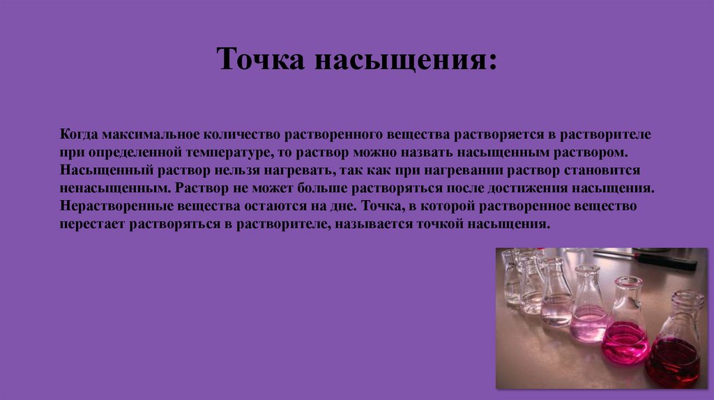 Точка насыщения: