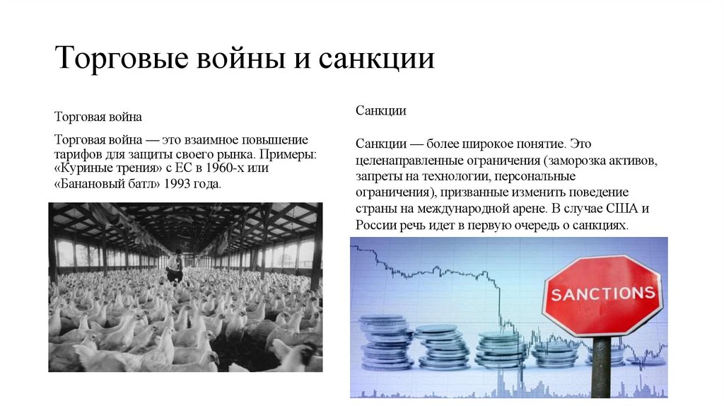 Торговые войны и санкции