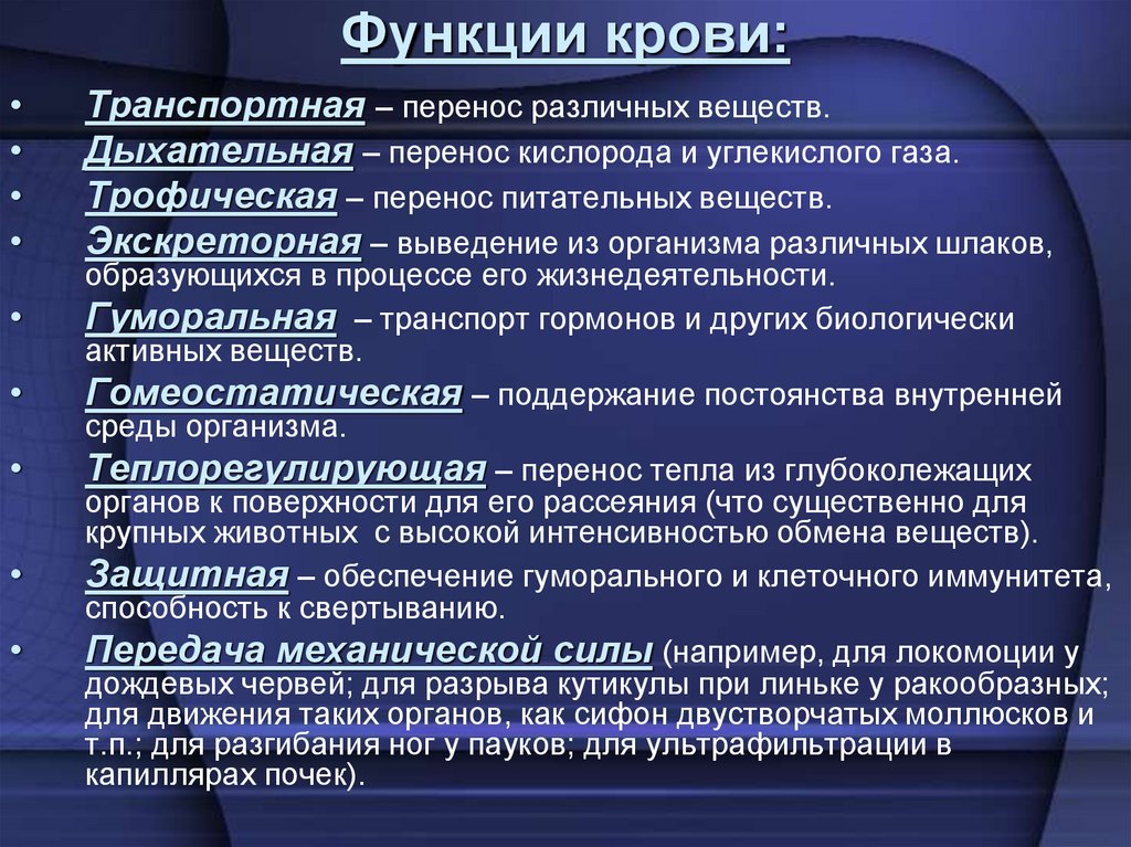 Функции крови: