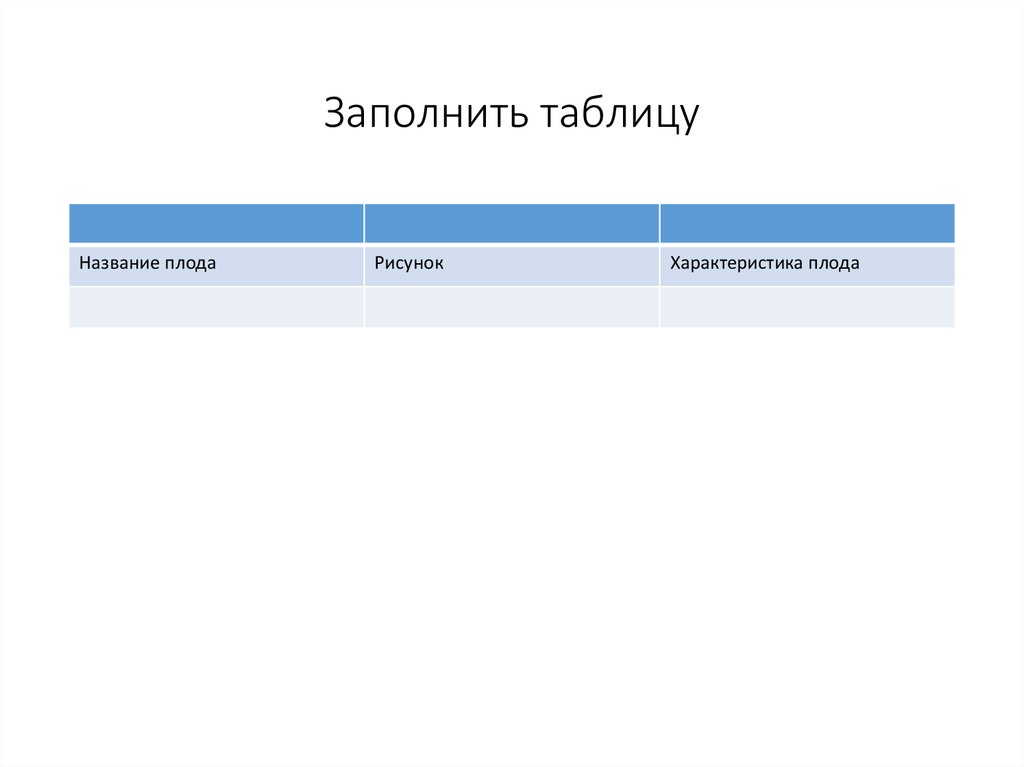 Заполнить таблицу