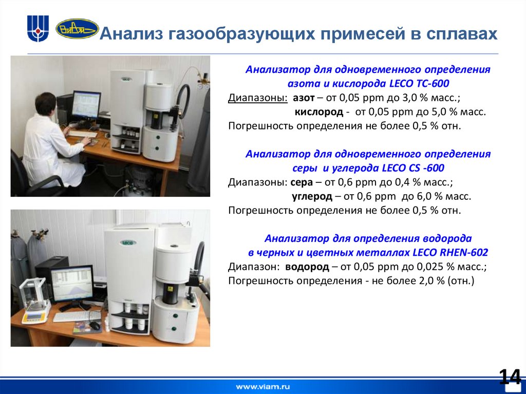 Анализ газообразующих примесей в сплавах