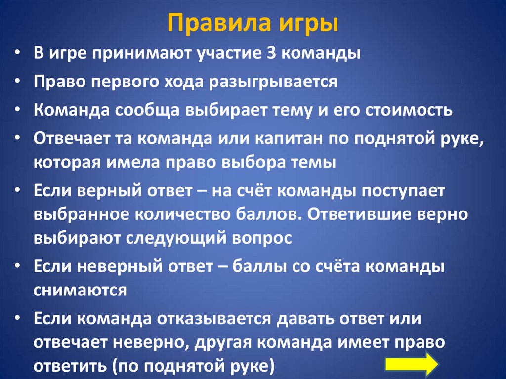 Правила игры