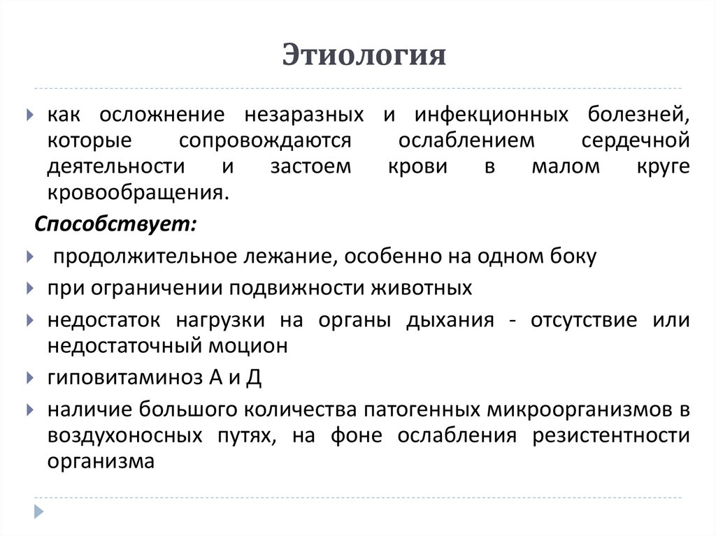 Гипостатическая пневмония (Pneumonia hypostatica)