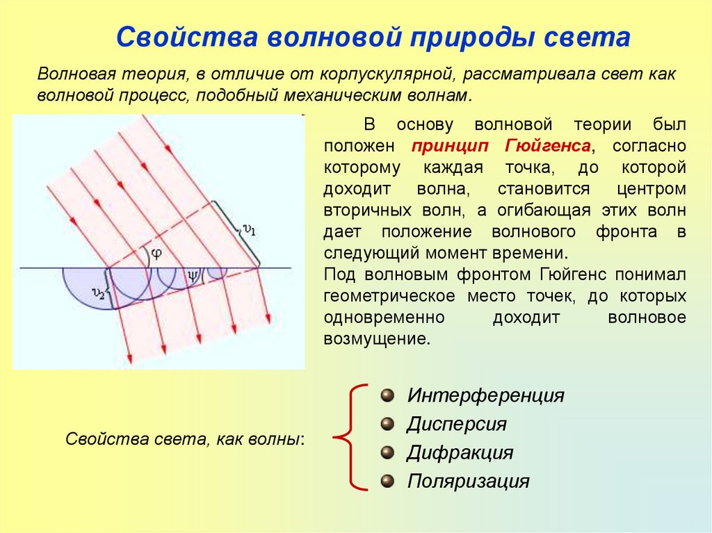 Свойства волновой природы света