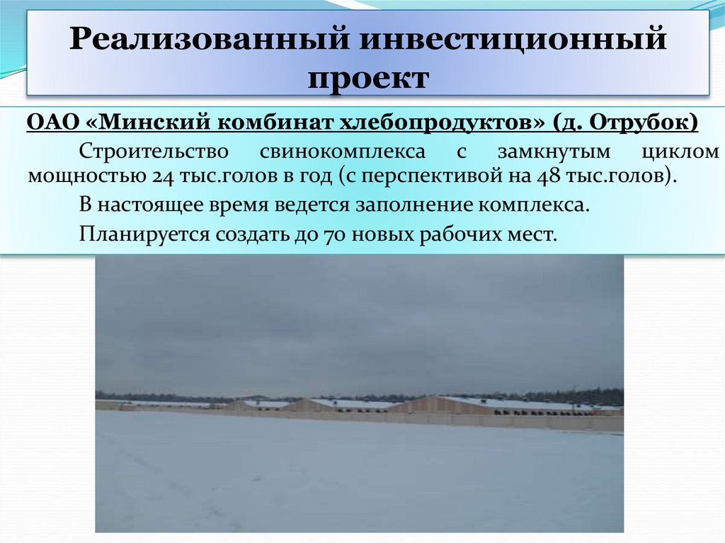 Реализованный инвестиционный проект