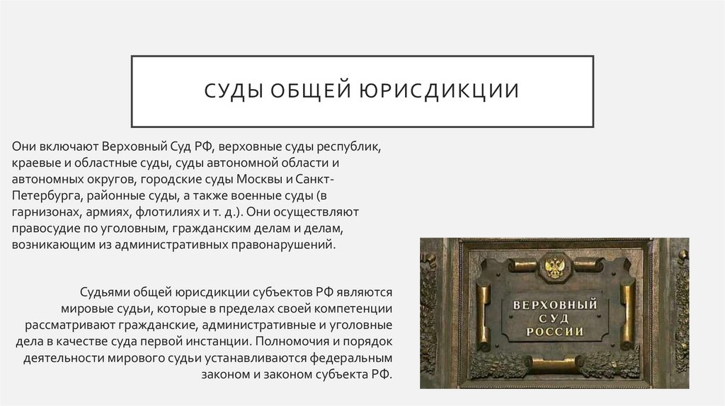 Суды общей юрисдикции