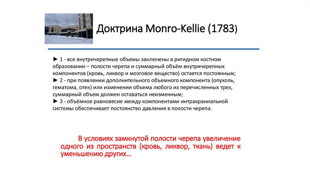 Доктрина Monro-Kellie (1783)