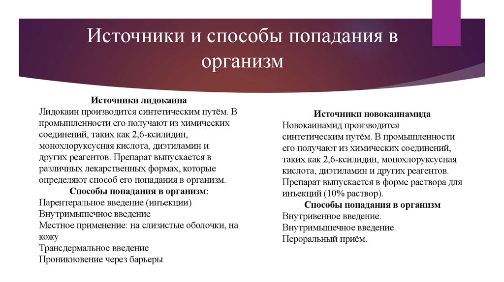 Источники и способы попадания в организм