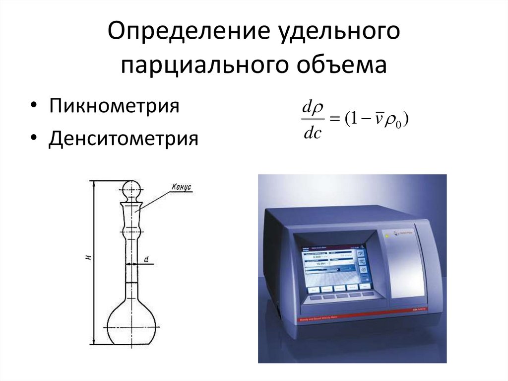 Определение удельного парциального объема