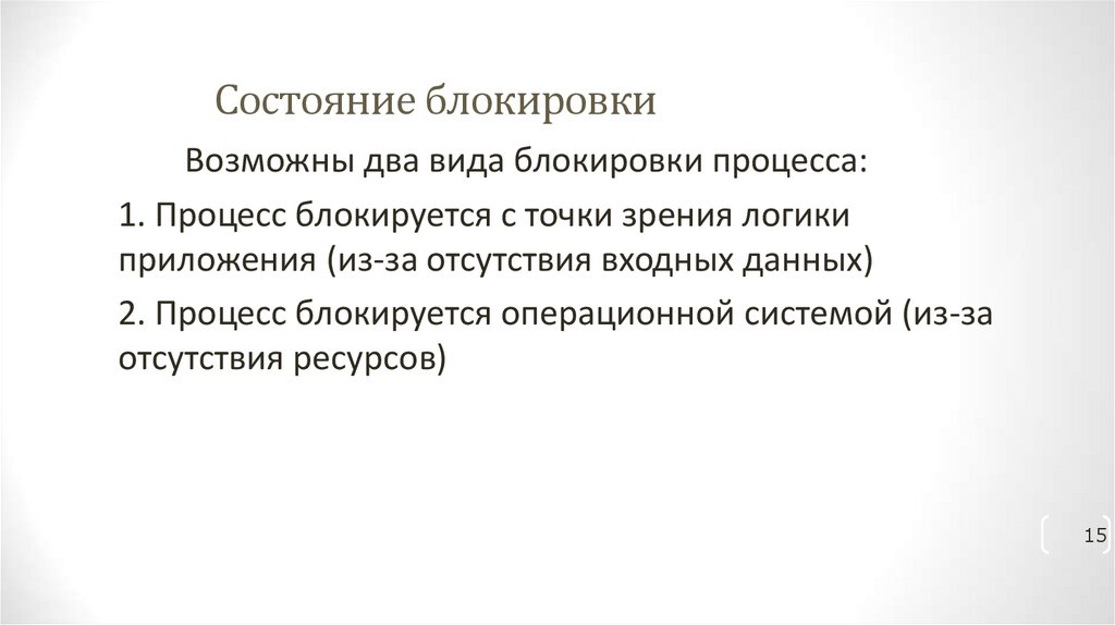 Состояние блокировки