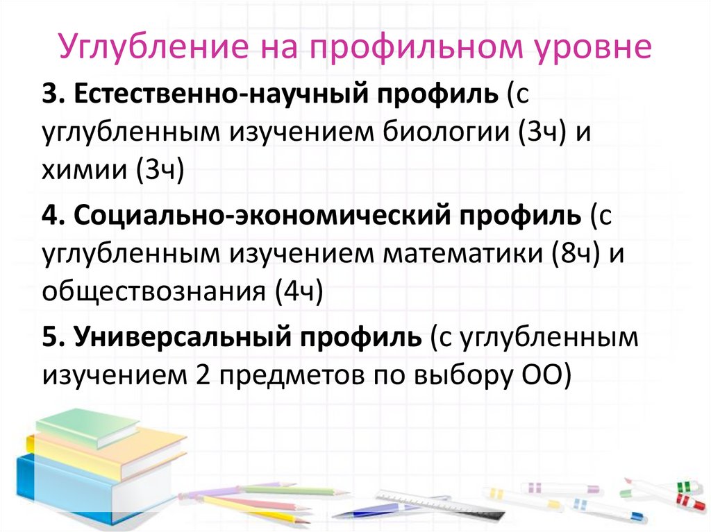 Углубление на профильном уровне