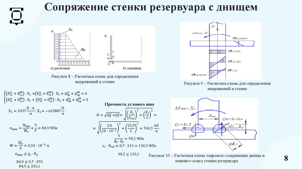 Сопряжение стенки резервуара с днищем