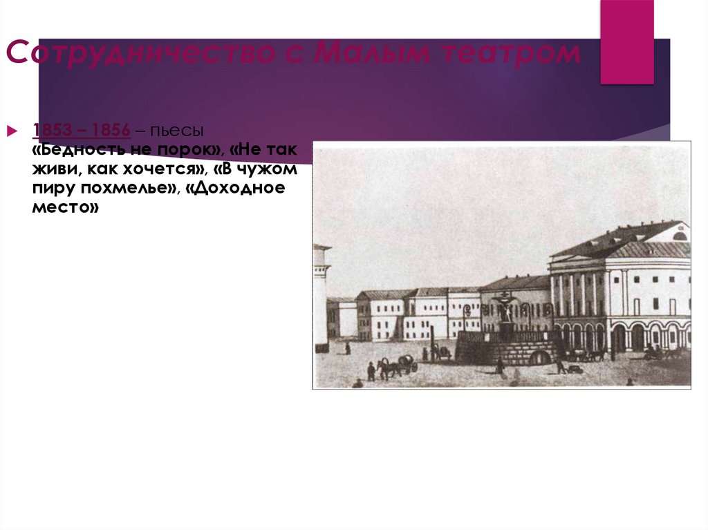 Сотрудничество с Малым театром