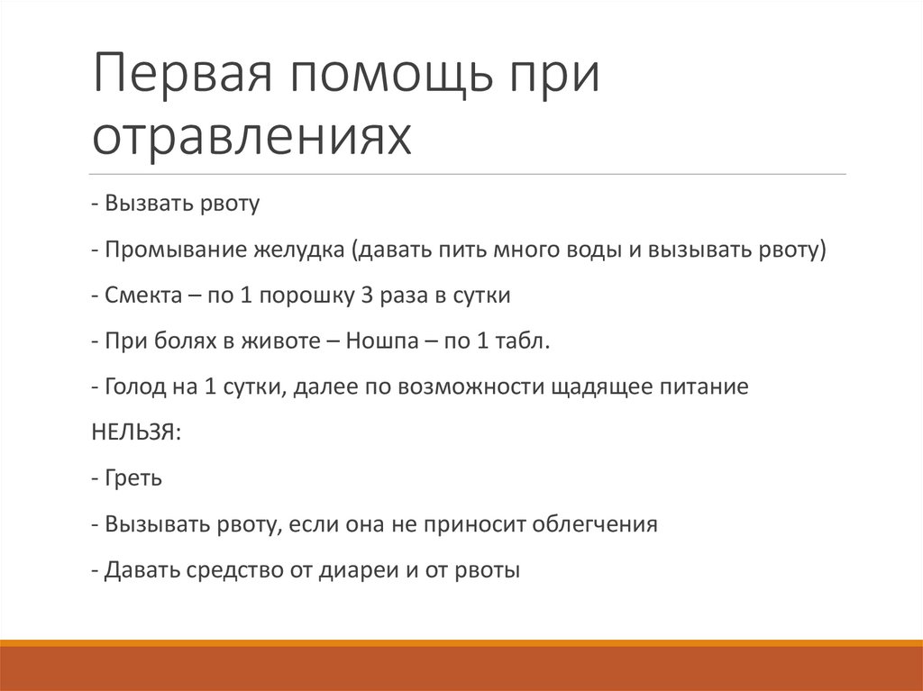 Первая помощь при отравлениях