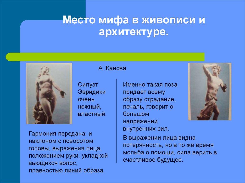 Место мифа в живописи и архитектуре.