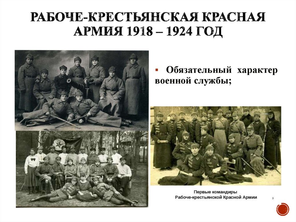 Рабоче-крестьянская Красная Армия 1918 – 1924 год