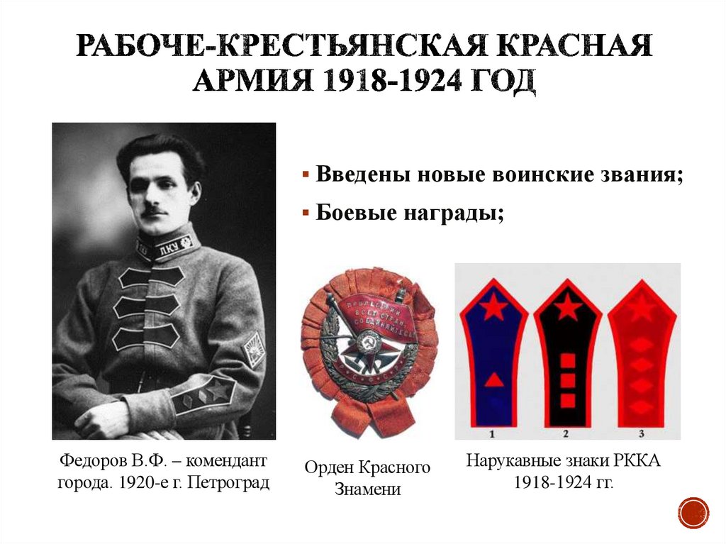 Рабоче-крестьянская Красная Армия 1918-1924 год