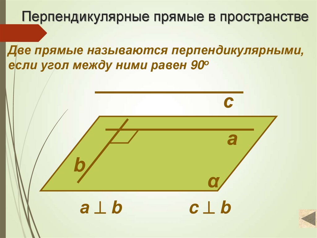 Перпендикулярные прямые в пространстве