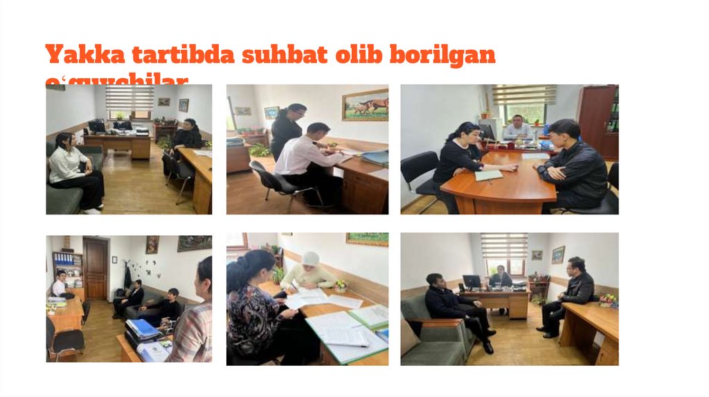 Yakka tartibda suhbat olib borilgan o‘quvchilar