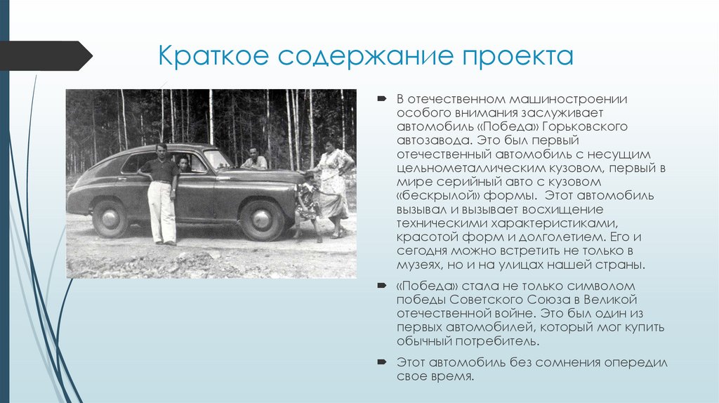 Краткое содержание проекта