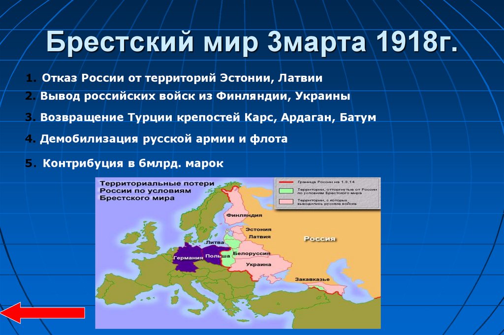 Брестский мир 3марта 1918г.