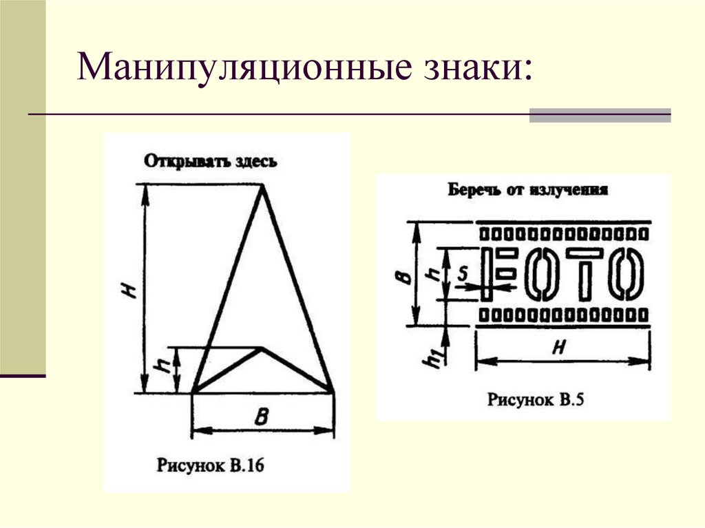 Манипуляционные знаки: