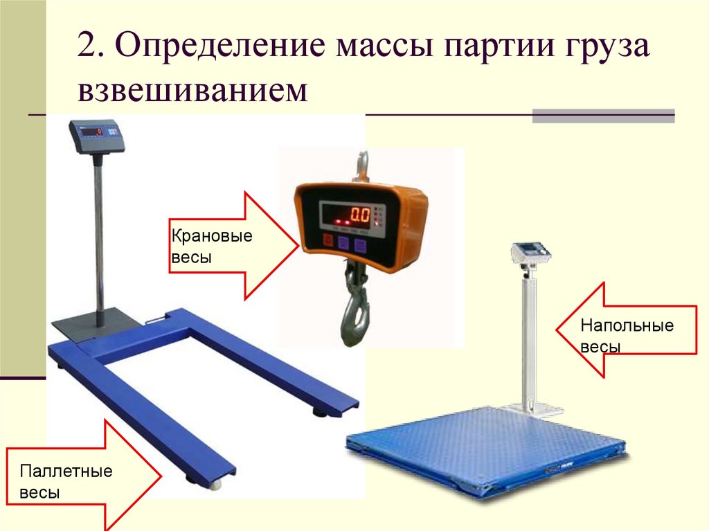 2. Определение массы партии груза взвешиванием