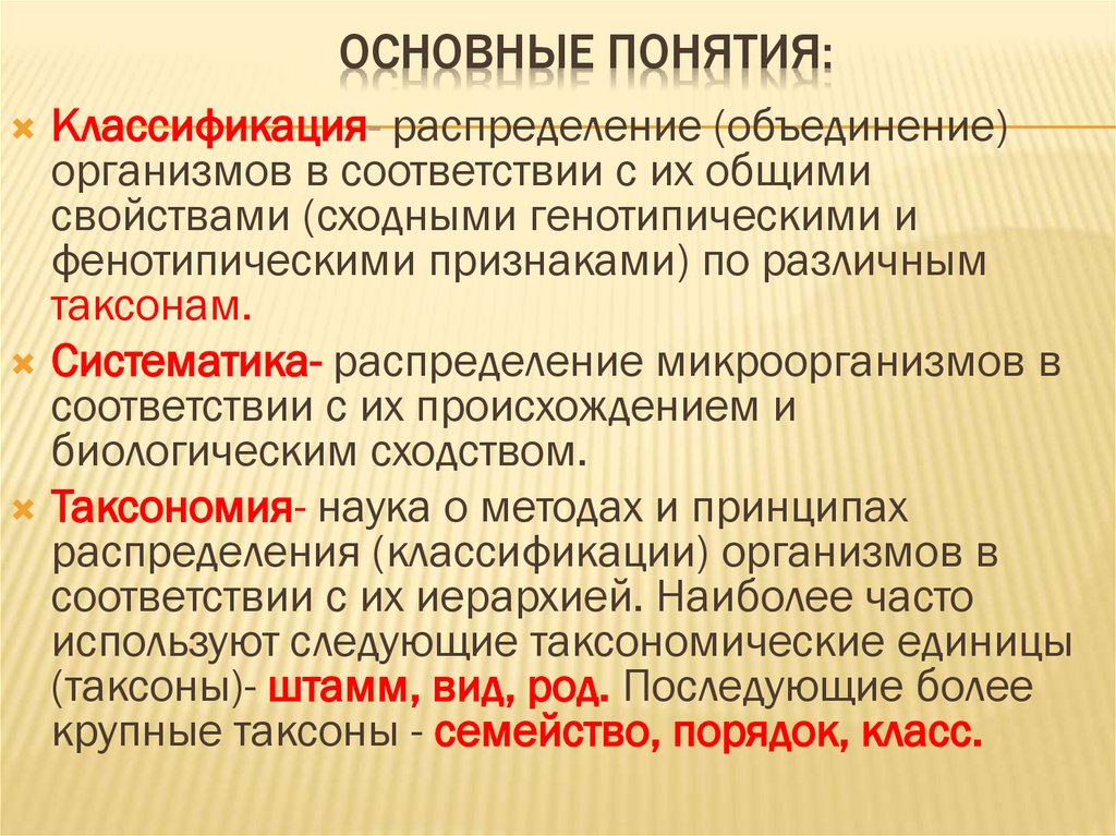 Основные понятия: