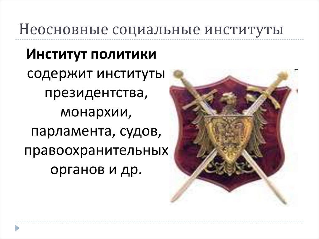 Неосновные социальные институты